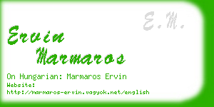 ervin marmaros business card